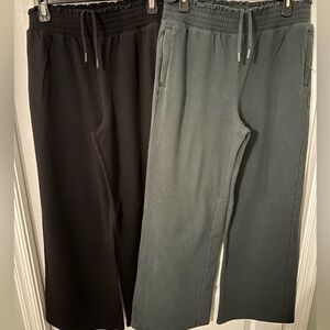 Women’s Flx Wide Leg Sweatpants Green and Black Set of 2 Size Large Long